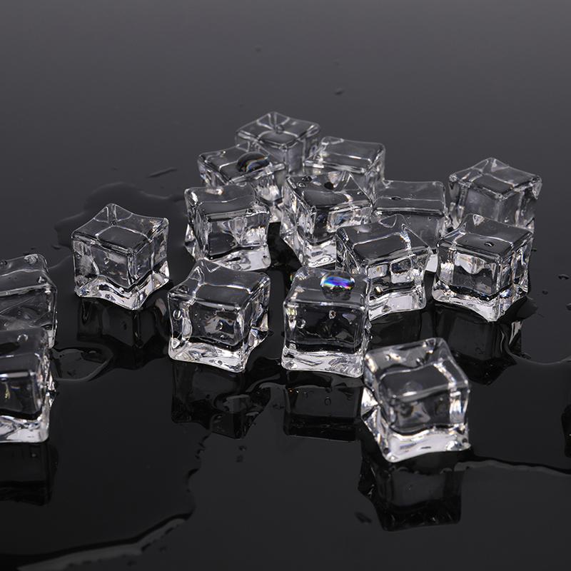 16Pcs 17Mm 20Mm Artificial Acrylic Square Shape Ice Cubes Photography Props