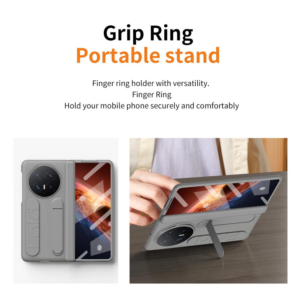 For Huawei Honor Magic V6 Case Hard Silicone Wrist Strap Folding Protective Back Cover Case For Magic V6 With Glass Film Shell