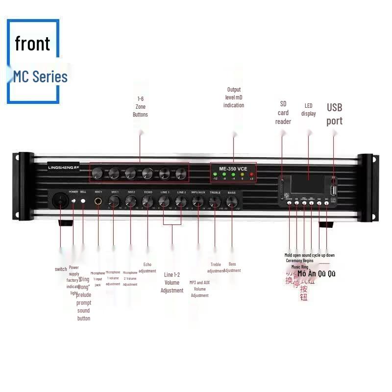 LINGSHENG 180W Bluetooth Professional Power Amplifier (CN version)