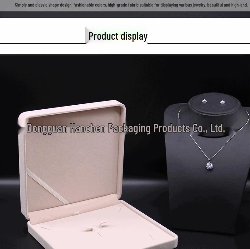 Flocked Jewelry Box for Necklace, Rings, Bracelets & Earrings - 4-Piece Set
