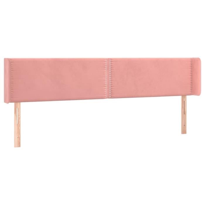 VidaXL Tête de lit avec oreilles Rose 183x16x78-88 cm Velours3118693