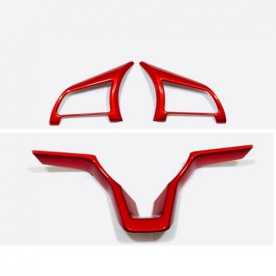 For Nissan Altima Versa Sentra KICKS Red ABS Car Interior Steering Wheel Trim 3X