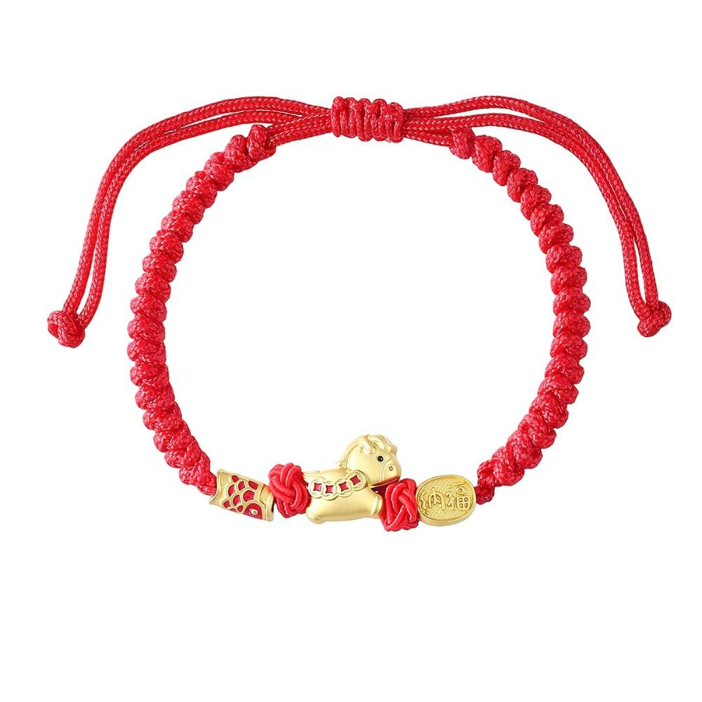 Calabash Zodiac Horse Bracelet Year of The Horse Chinese Red Handrope Decoration