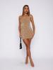 Vestito Sexy con Spalline e Strass Scintillanti per Serate Fuori e Clubwear
