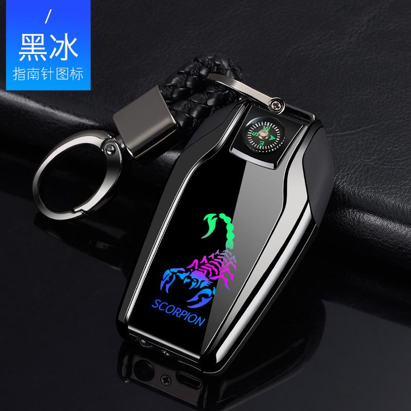 New High-end Windproof USB Charging Lighter Portable Multifunctional Keychain Igniter Affordable Luxury  Accessories Gift