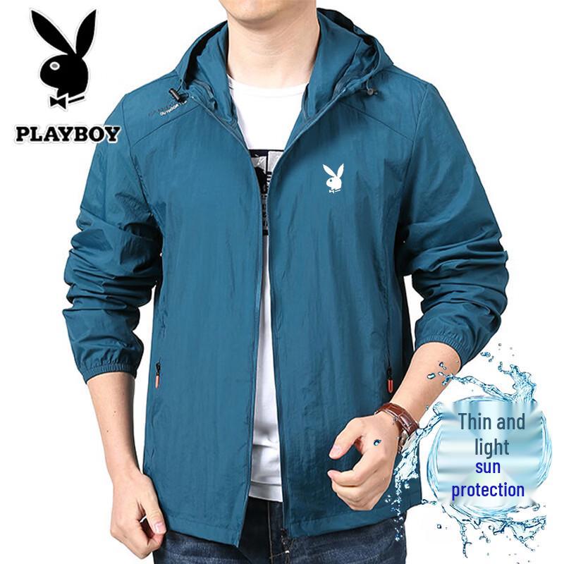 Playboy Men's Summer Hooded Sun Protection Jacket