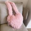 Yogodlns Long Plush Women's Large Shoulder Bag Luxury Faux Fur Female Love Shape Bags Y2k Punk Girls Fluffy Tote Handbags Crossbody Bag