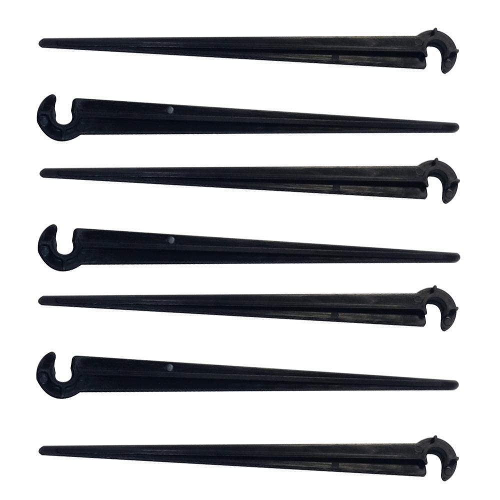 100 Stück 11 cm Bewässerungs-Tropf-Stützstäbe C-Form Fixe Stielhalter Halterung für 4/7mm Tropfbewässerungsrohr Einführen in den Boden