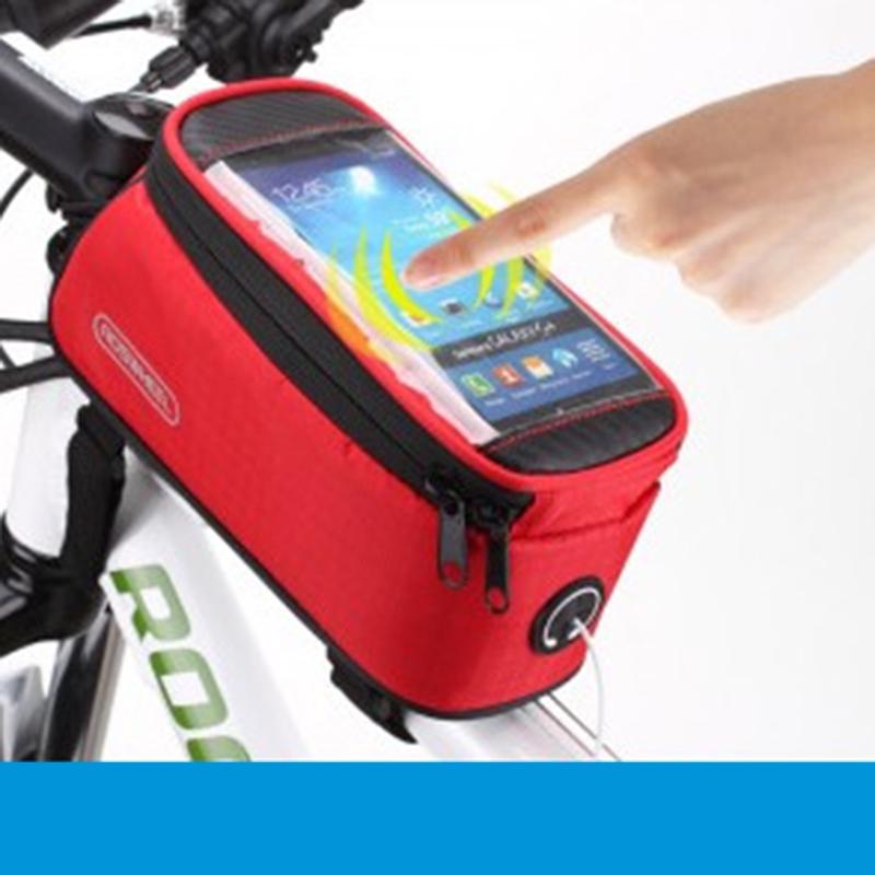 Waterproof Cycling Bike Bicycle Front Frame Tube Shock Absorption Padded Bag Case for Cell Phone