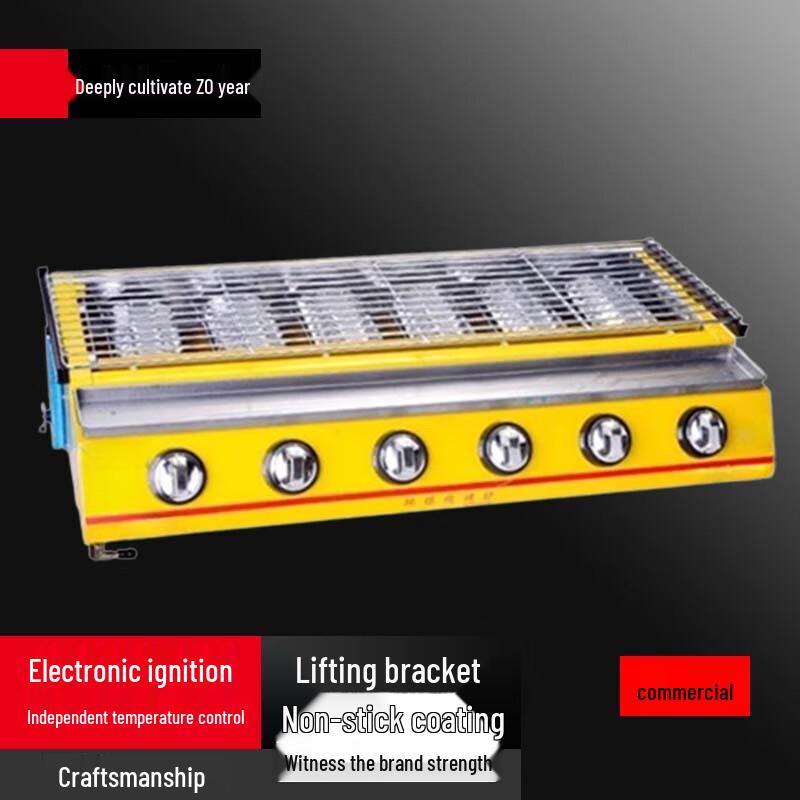 Beifu Commercial Stainless Steel 6-Burner Gas BBQ Grill