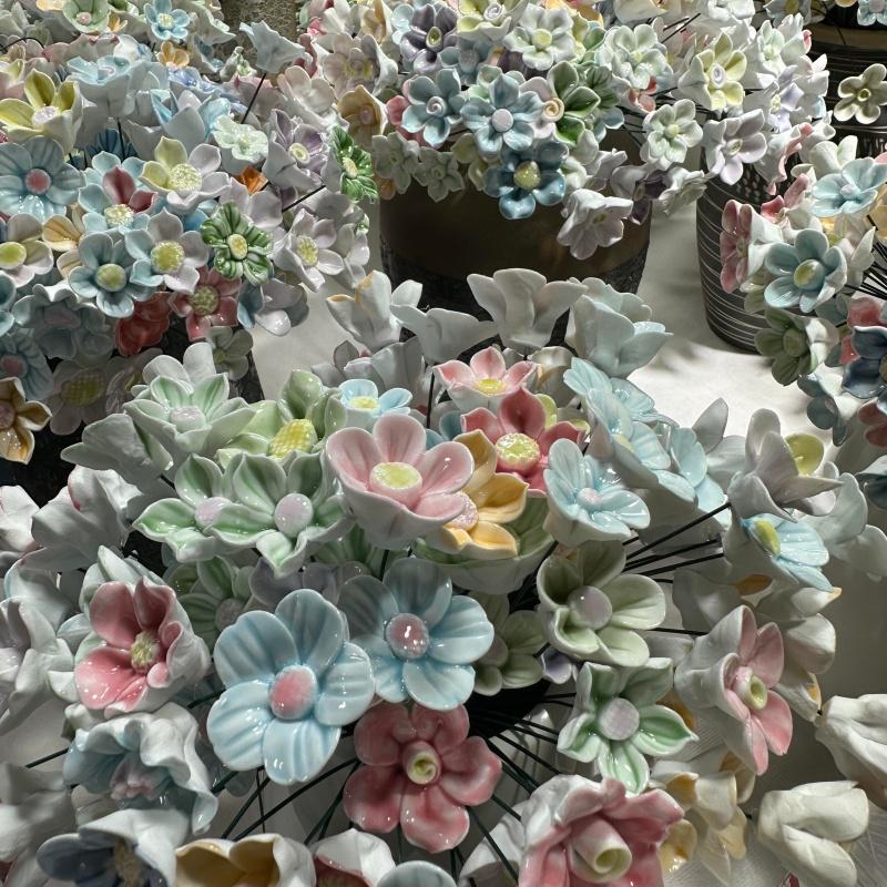Jingdezhen Ręcznie Formowana Ceramika Wieczny Kwiat Róża Peonia Wystrój Domu