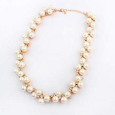 Fashion Flash Diamond Exquisite Gilt Style, Please Miss, The Same Pearl Rhinestone Necklace, Bridal Jewelry.