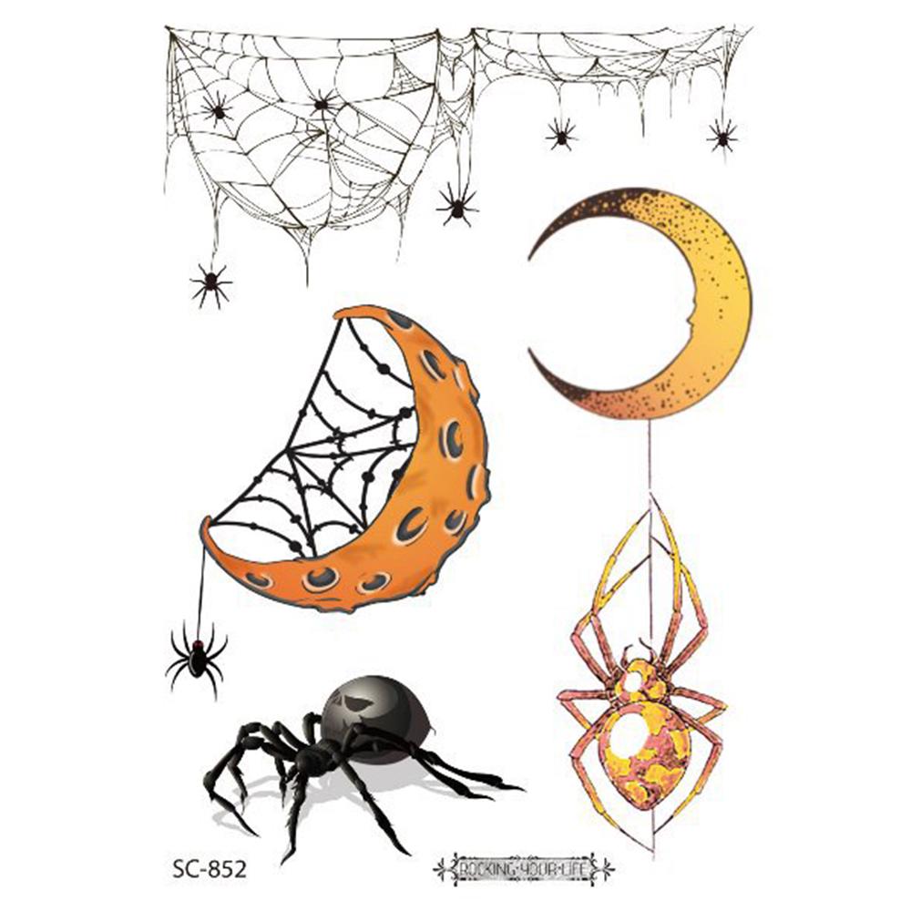 Waterproof Scary Halloween Fake Tattoo Body Art Spider Halloween Tattoo Temporary Tattoo Sticker