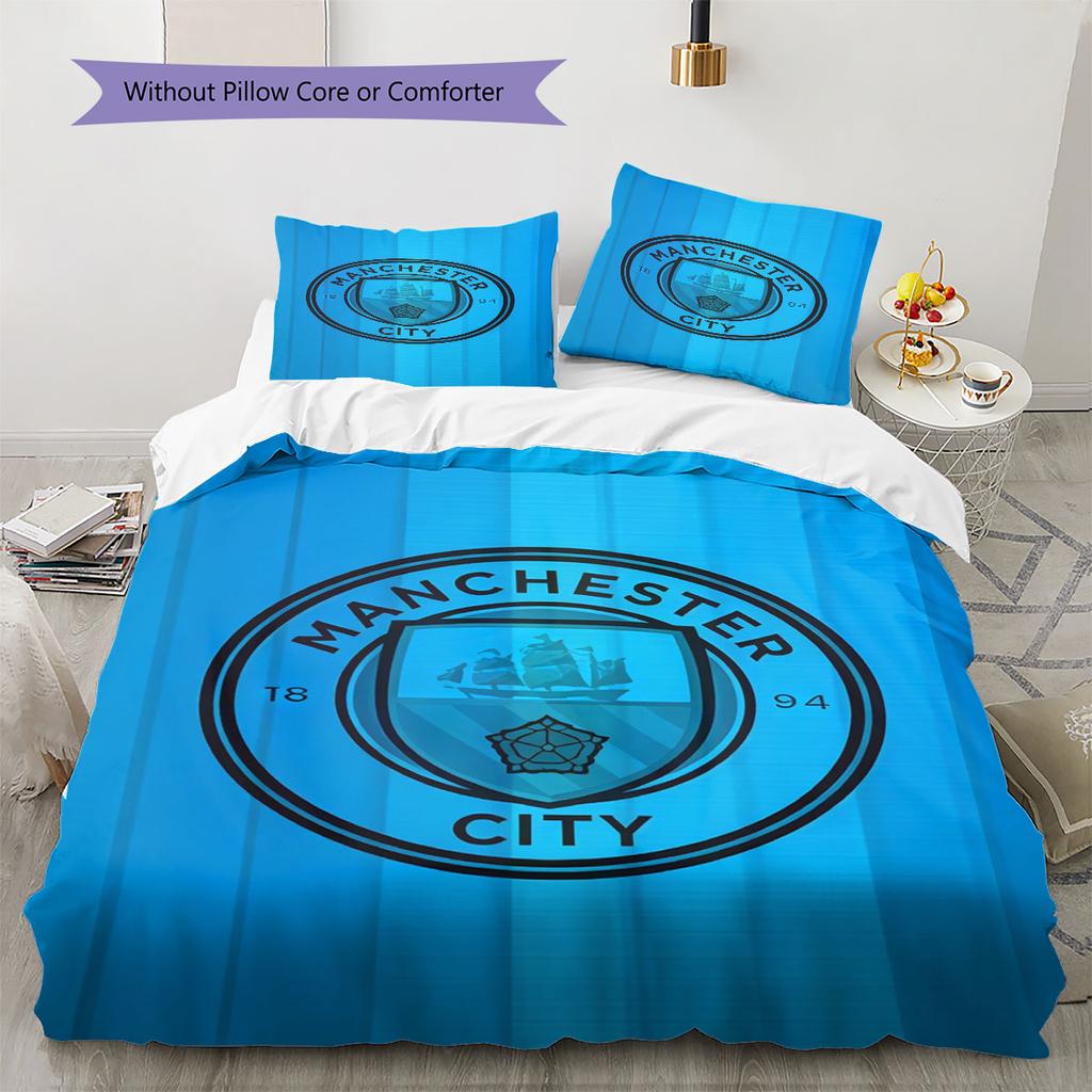 Pure MCFC Pride Bedding Quilt Set Quilt Cover Pillowcase Home Decoration Birthday Gift (1 * Duvet Cover + 2 * Pillowcase, Without Core)