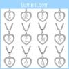 Elegante 26 Buchstaben Herz Liebe Kristall Damen Silberbeschichtete Kette Halskette Schmuck Perfekt für jeden Anlass