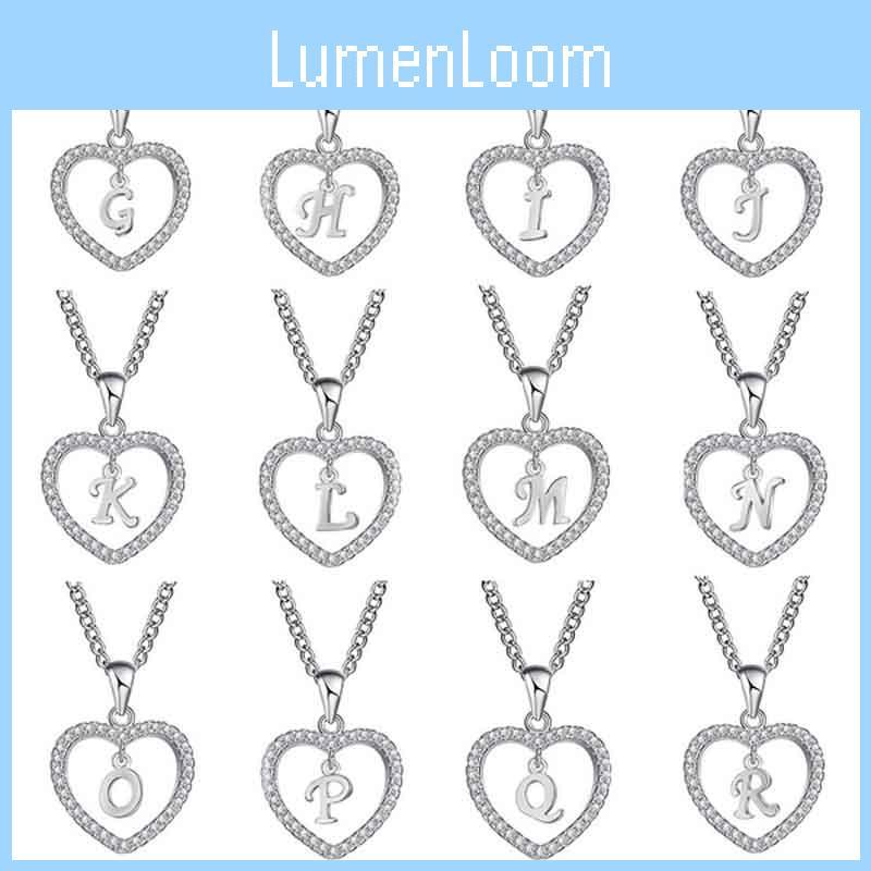 Elegante 26 Buchstaben Herz Liebe Kristall Damen Silberbeschichtete Kette Halskette Schmuck Perfekt für jeden Anlass