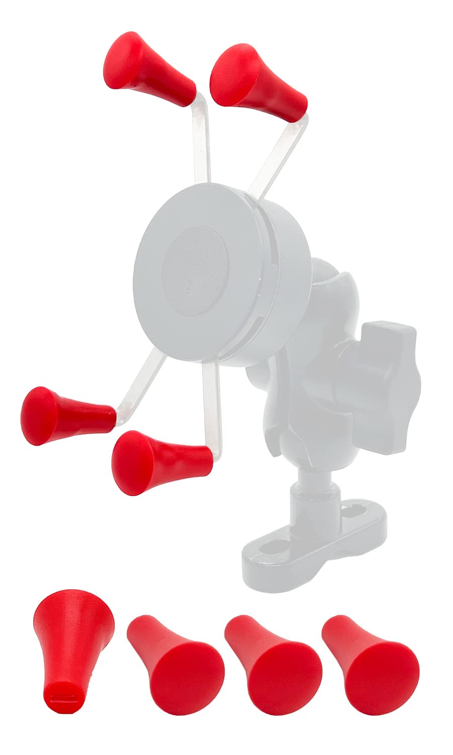 [GOROPRI] Motorcycle Smartphone Holder Moped X Grip Rubber Cap Red