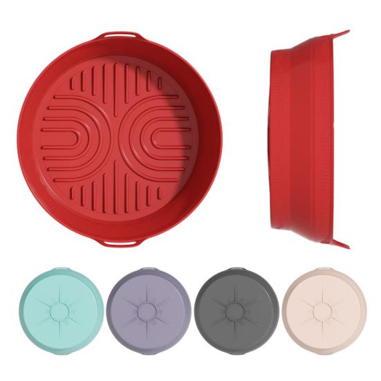 Silicone Air Fryer Liner Round Square Foldable Mat for Baking Food-Grade Basket Non-Stick Heat Resistant Air Fryer Accessories