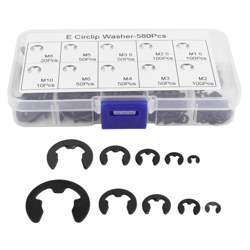 

580pcs M1.5-M10 Circlip Washer Assortment Manganese Steel Retaining Rings Machinery