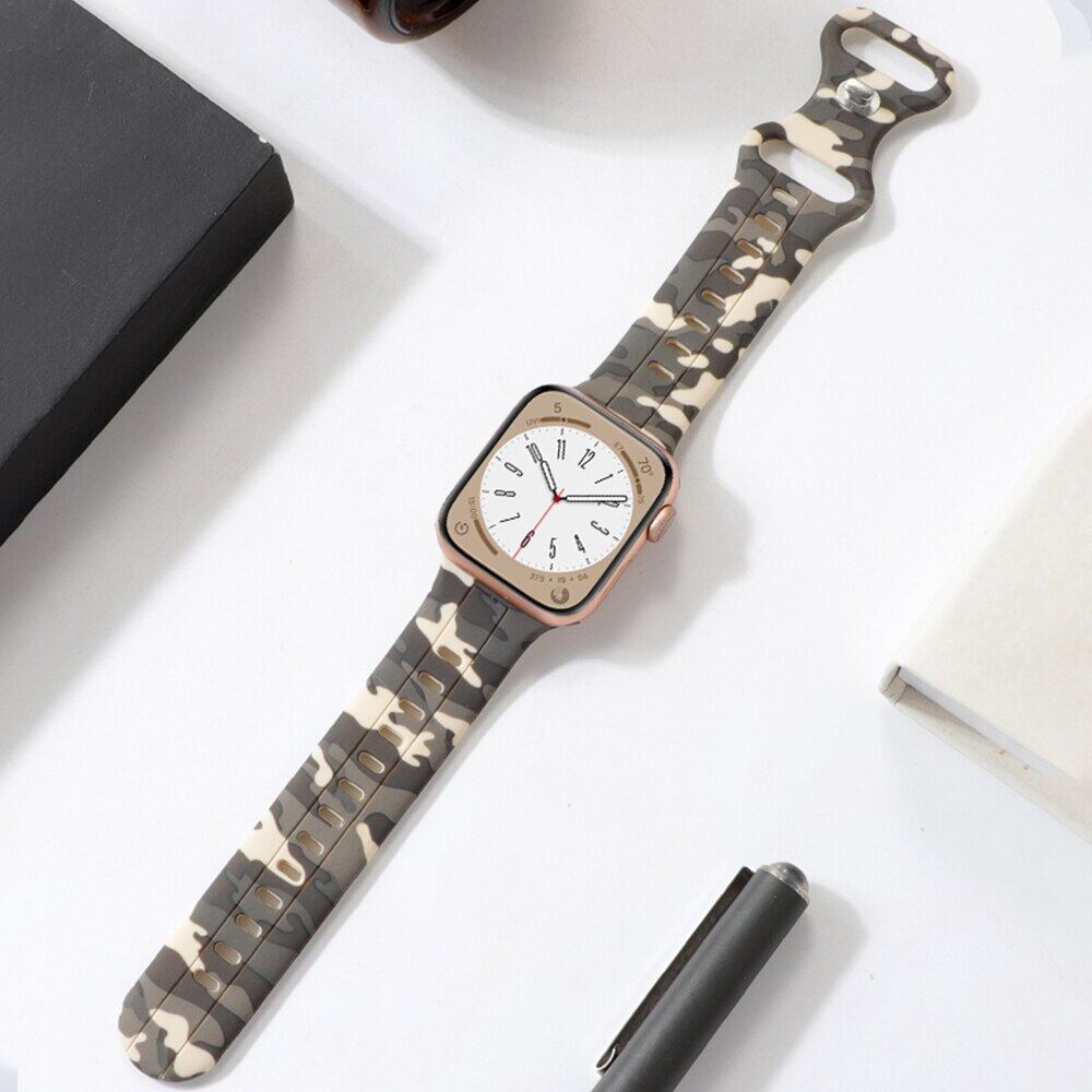 For Apple Watch Band Ultra 8 SE 7 6 5 Silicone Strap iWatch 49mm 40mm 45mm 41mm 42mm Camouflage Pattern Wristband Belt Bracelet