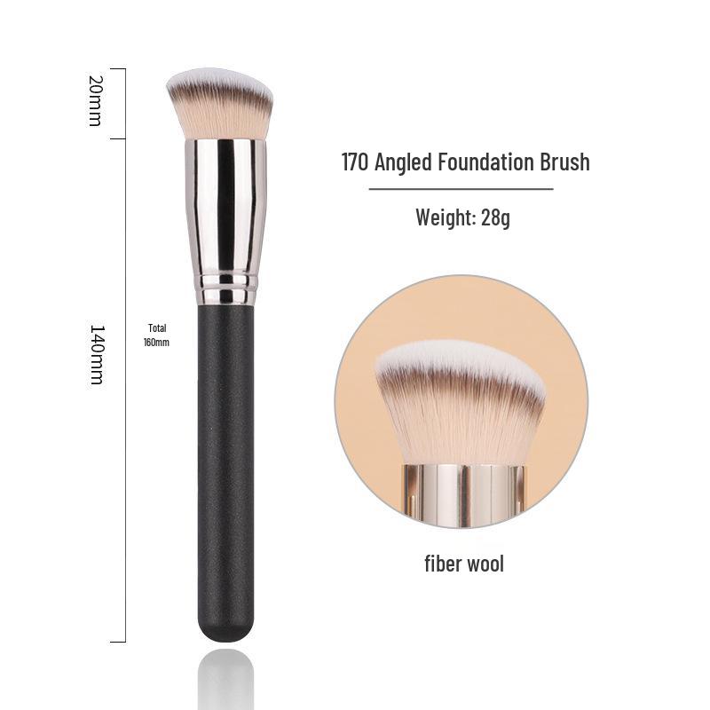 Cangzhou Makeup Brush Set: 170 Foundation Bullet Tip, 270 Concealer Base, 370 Seamless Soft Bristles, Angled Round Head.