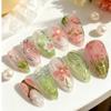 30pcs 3D Starry Sky & Butterfly Blush Ice Flower Press-On Nails Collection.