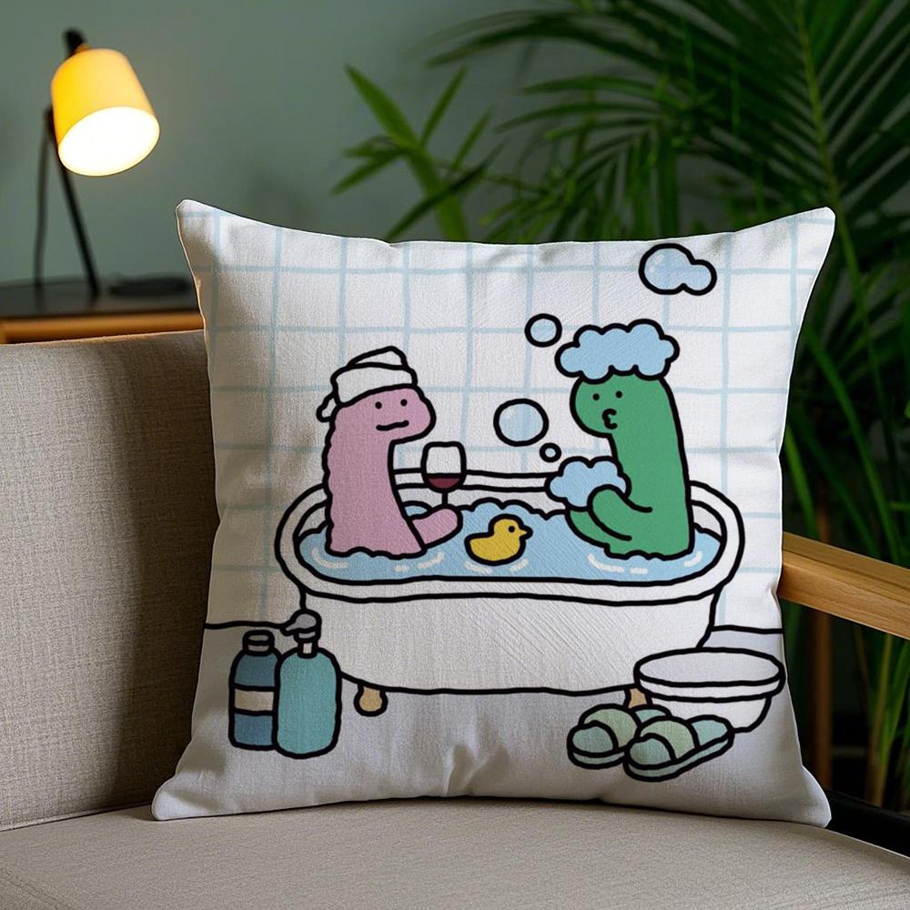 Cartoon Art Joguman Cushion Cover Soft Short Plush Double-Sided Printing Home Decor Machine Washable Pillow Case Gift