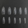 Full Nail Tips Almond  Nails Clear and Natural Acrylic Nail Tips Full Cover Fake Nails 500pcs 10 Sizes with Bag