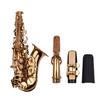 Mini Bb Soprano Saxophone Sax Brass Material Gold Laquer Surface Woodwind Instrument with Carry Case Gloves Cleaning