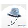 Old Rough Edge Bucket Hat Spring and Autumn New Retro Hat Women's Casual Versatile Basin Hat Washed Denim Hat