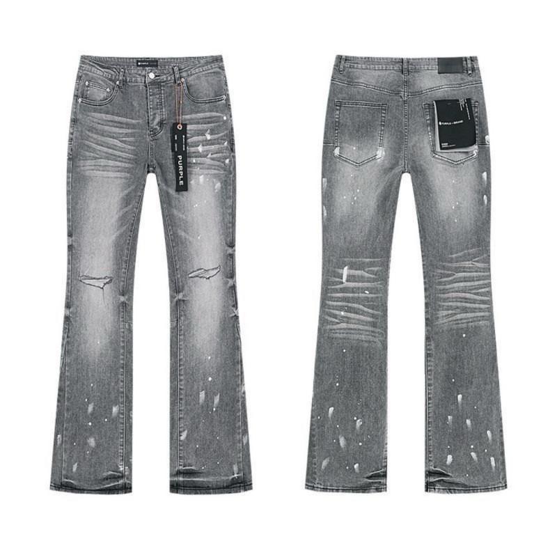 Mens Straight Fit Distressed Patchwork Denim Jeans Vintage Streetwear Style High Waist Ripped Cotton