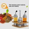 4-Pack 304 Stainless Steel Seasoning Containers Condiment Pots  Olive Oil /Salt/Pepper