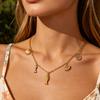 Tassel Multi-Charm Gold Color Necklace For Women Stainless Steel Fish Shell Summer Pendants Jewelry Choker Daily Wear Party Gift
