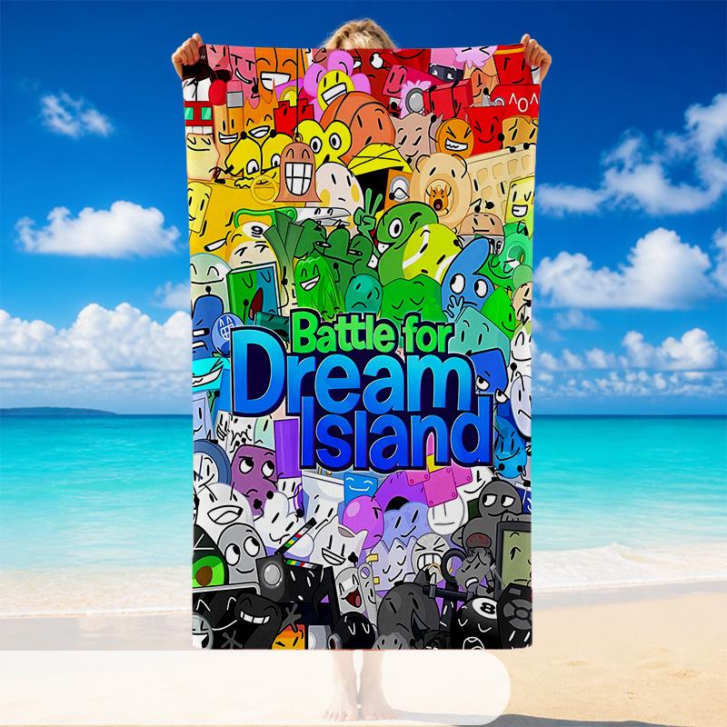 Quick Dry Beach Towel Battle For Dream Island Pattern, Lightweight Absorbent Towel for Pool Beach Vacation Use