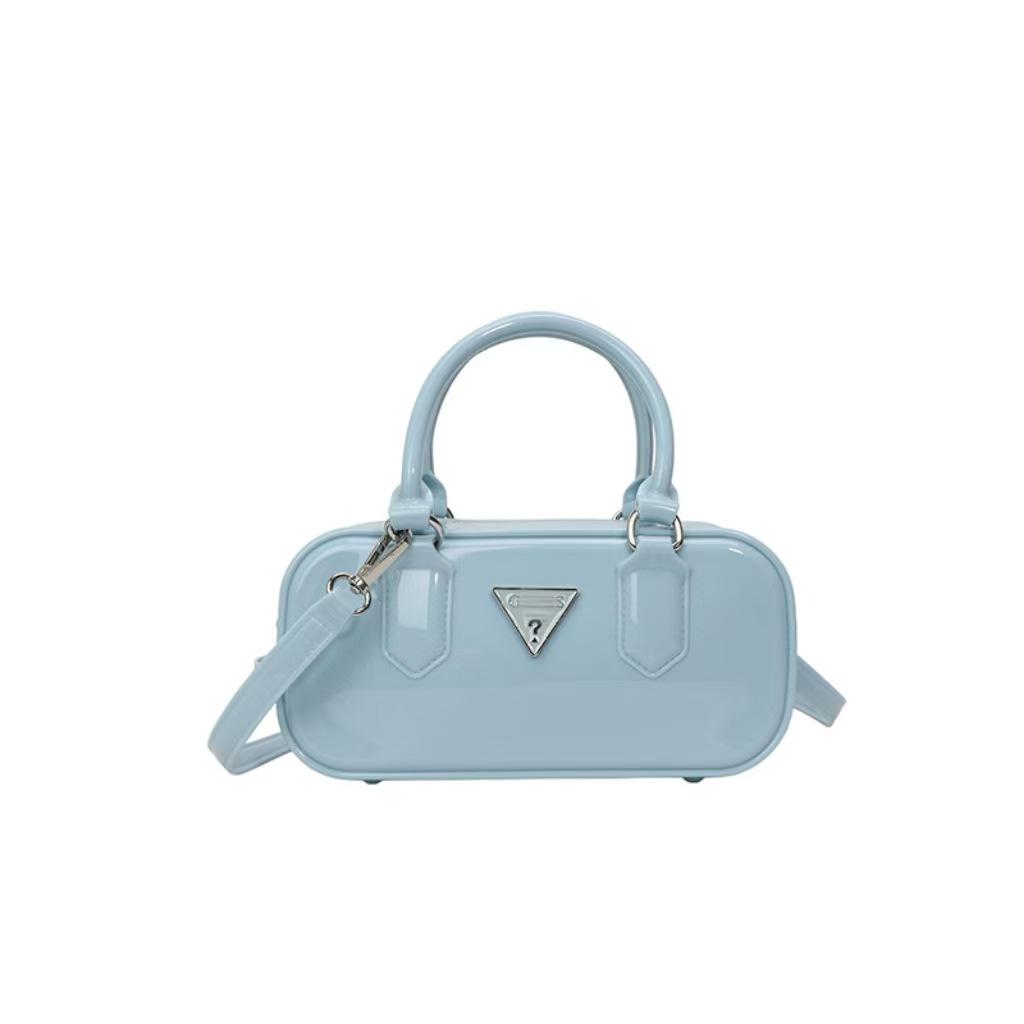 

Женская глянцевая однотонная сумка для боулинга к 25-летнему юбилею - Универсальная сумка на плечо и через плечо синий