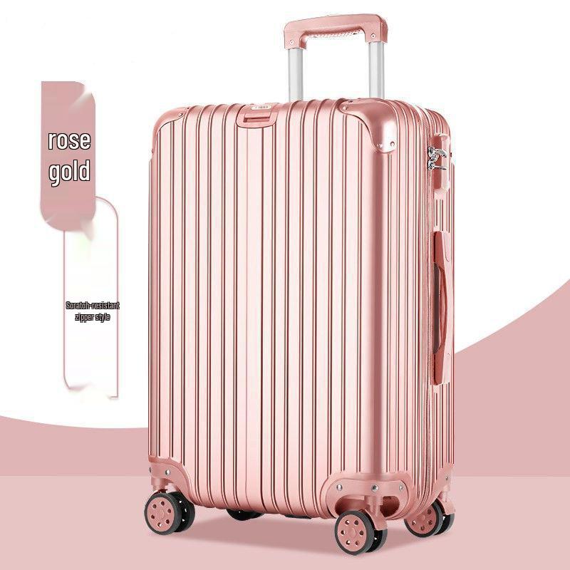 Korean Style Unisex Travel Suitcase: Universal Wheels, Large Capacity, Leather, Combination Lock, Aluminum Frame
