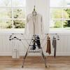 Foldable Clothes Airer, Standing Dryer with Adjustable Wings and Shoe Holders. Stainless Steel. 156.5 x 68 x 192 cm. Silver