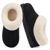 Plush Home Shoes for Women with Fluffy Memory Foam and Suede Featuring Faux Fur Collar Indoor and Outdoor Women Slippers