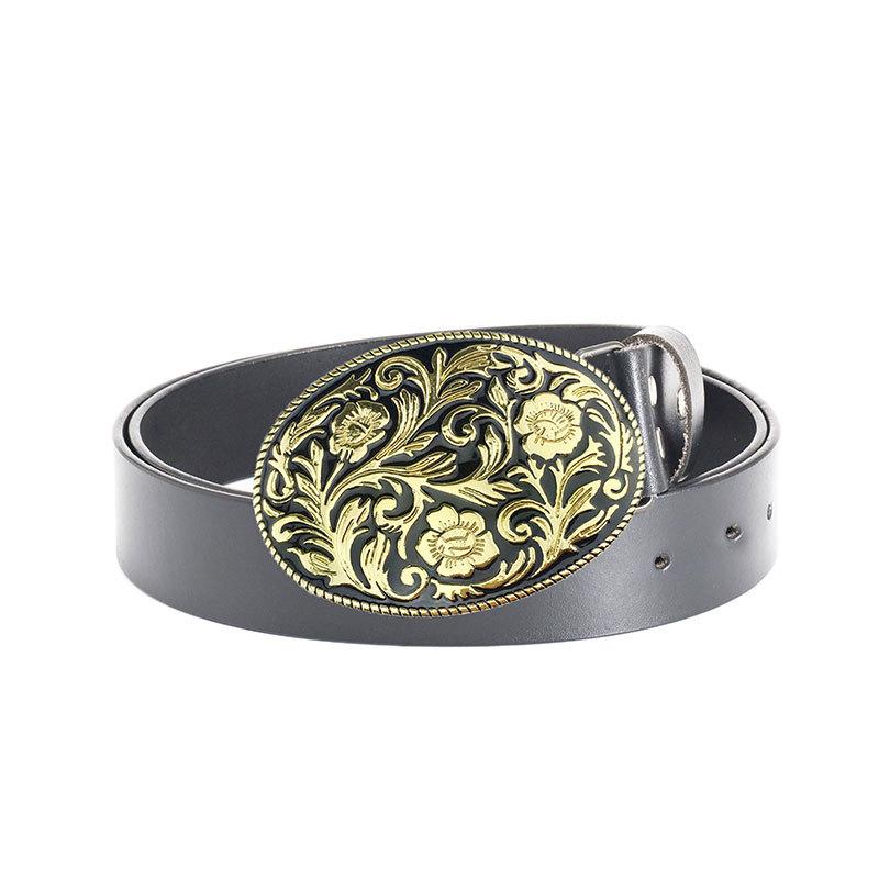 

Higan Flower Древний официальный пояс Модный пояс Цельный пояс из коровьей кожи 115cm