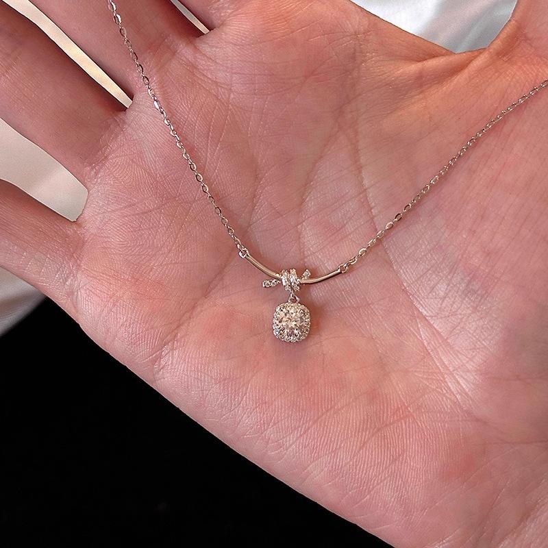 Элегантное квадратное колье-узел со стразами: Шикарная ключичная цепочка для женщин