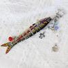 1PC Beaded Pendant Ocean Style Fish Shape Seaside Vacation Keychain Funny Artificial Fishing Lures Novelty Gift Multicolor