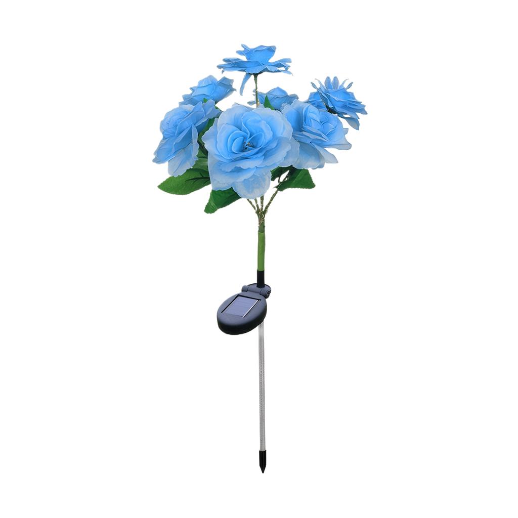 7 Head Solar Simulation Rose Flower Light Outdoor Waterproof IP65 Flowers Ground Plug Lamp for Garden Lawn Party Decoration