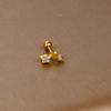 Gold Stainless Steel Earrings with Zircon Studs - Creative and Elegant Design