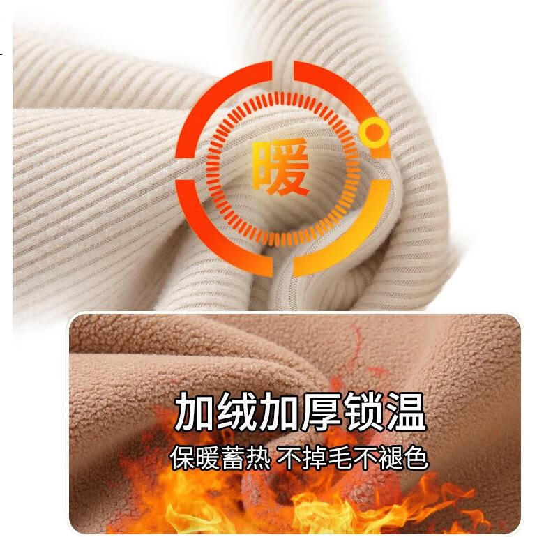LANGSHA Autumn Winter Fleece-Lined Thickened Half Turtleneck Base Shirt for Women 7A Antibacterial Mite-Resistant Lamb Fleece Thermal Innerwear