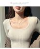 Women's Slim Fit U-Neck Long Sleeve T-Shirt - Spring Style