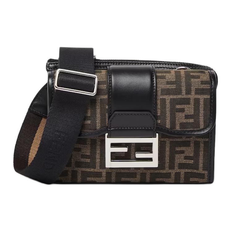 Fendi Baguette Logo Print Magnetic Closure