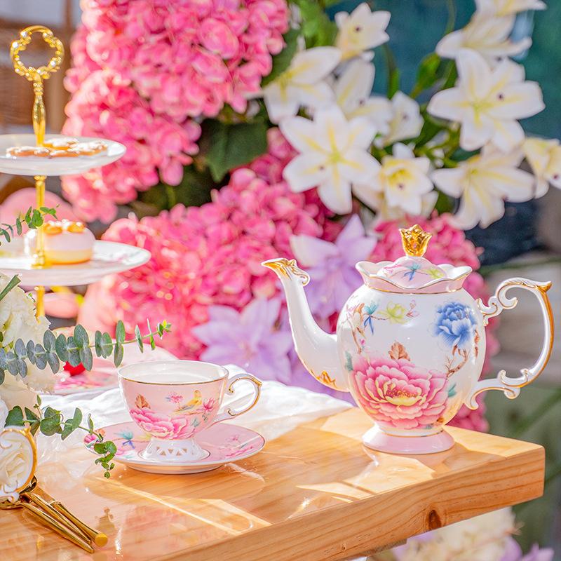 British Bone China Coffee Cup Set High Value Afternoon Tea Set Light Luxury Ceramic Household Tea Cup High-End Gift Box