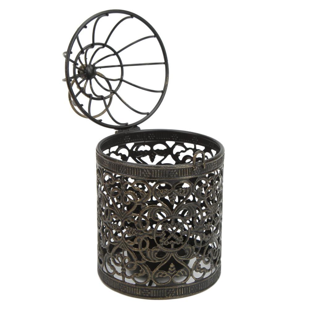 Metal Iron Candle Holder Brush Gold Hanging Candle Lantern Tealight Candle Holder Outdoor Terrace B