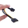 15 Pin To 6 Pin SATA Power Cable Video Card Power Cable SATA Adapter Cable Graphics Card Power Cord