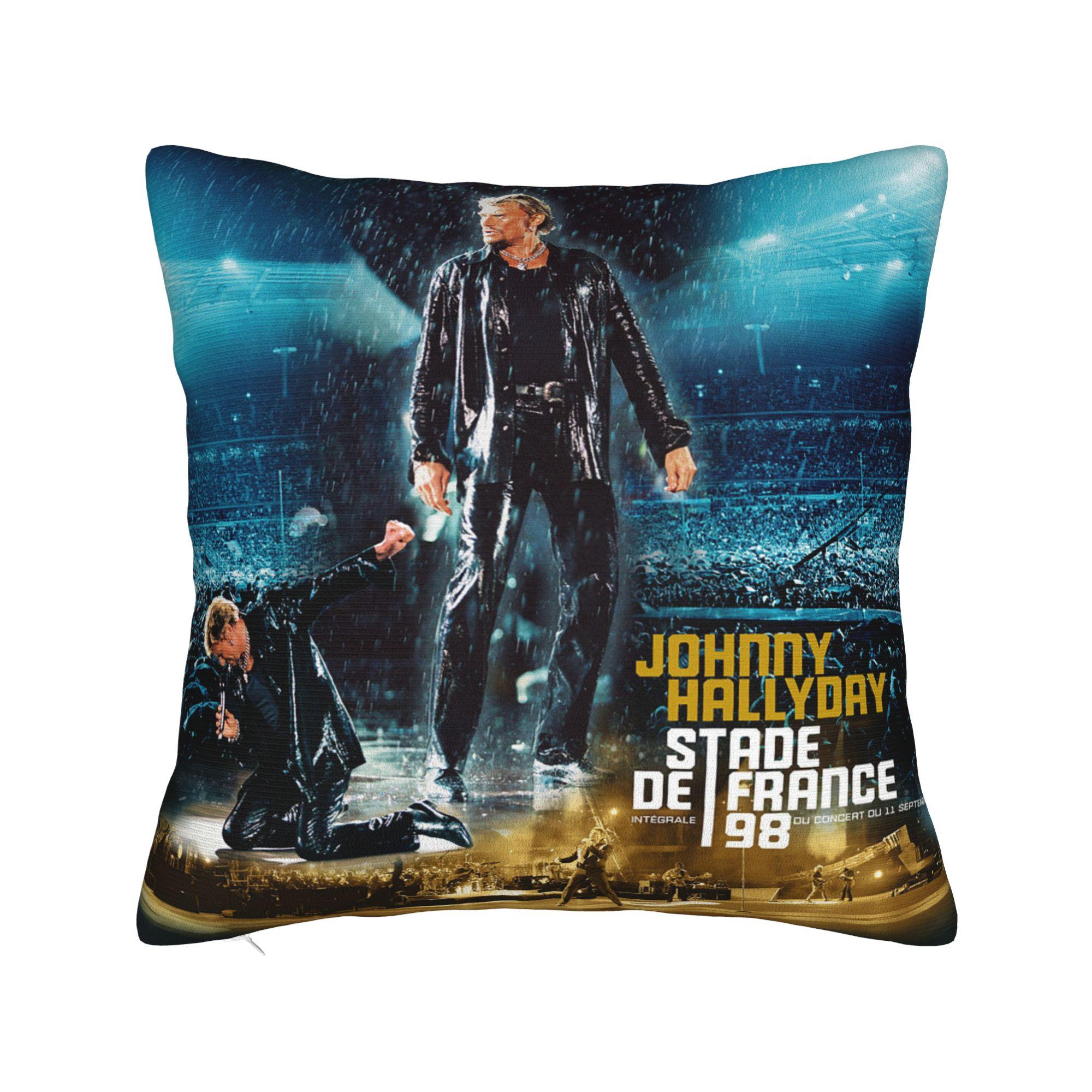 

Johnny Hallyday Square Pillow Case Rock Star Music French Singer Cushion Covers Custom Decor Pillowcase for Car 45x45cm 12x12Inch
